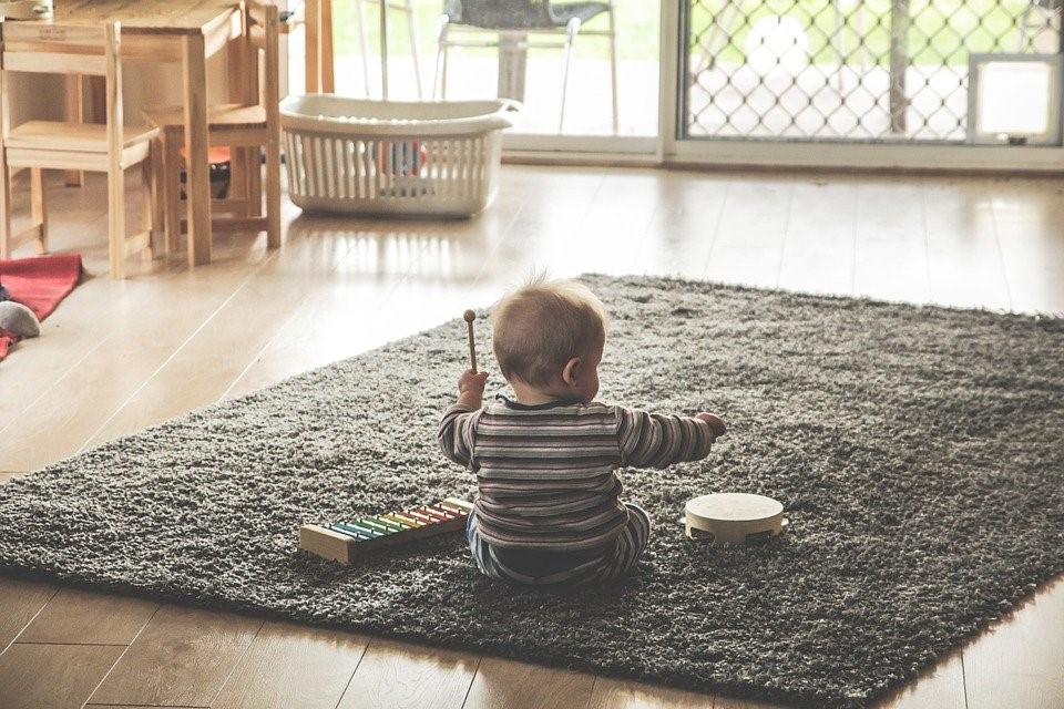 Música, Kids, Niños, Jugar, Xilófono, Pandereta, Feliz